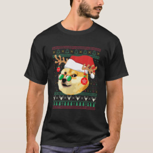 Christmas Doge Meme Shiba Inu Santa Funny Ugly T-Shirt