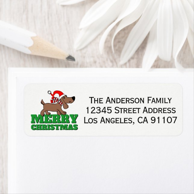 Christmas Doggie Return Address Labels (Insitu)
