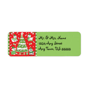Christmas Dogs Address Labels