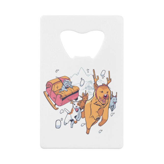 Christmas Dogs and Cat Sled (Front)