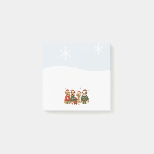 Christmas Dogs | Cute Post It Notes (Front)