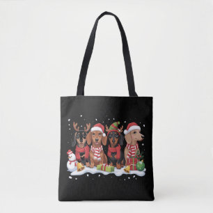 Christmas Dogs Dachshund Lover Dog Mum Tote Bag