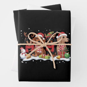 Christmas Dogs Dachshund Lover Dog Mum Wrapping Paper Sheet