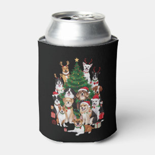 Christmas Dogs Dog Lover Holiday Dog Mum  Can Cooler