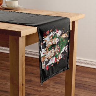 Christmas Dogs Dog Lover Holiday Dog Mum  Short Table Runner