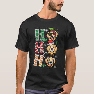 Christmas Dogs Ho Ho Ho Xmas Golden Retriever Kids T-Shirt