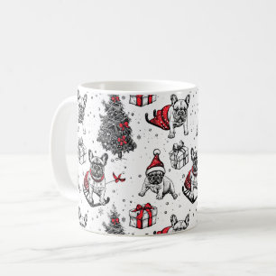 Christmas dogs in art book style sketch coffee mug