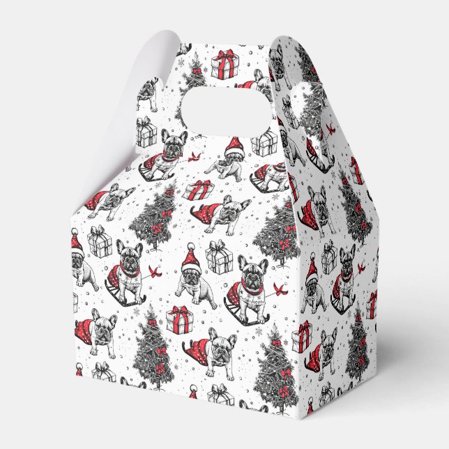 Christmas dogs in art book style sketch favour box (Front Side)