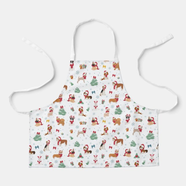 Christmas Dogs in Holiday Accessories Apron (Front)