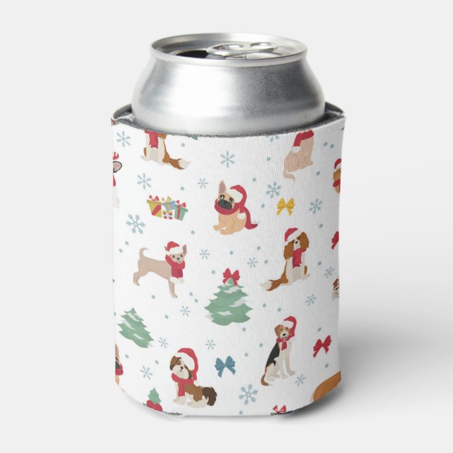 Christmas Dogs in Holiday Accessories Can Cooler (Can Front)