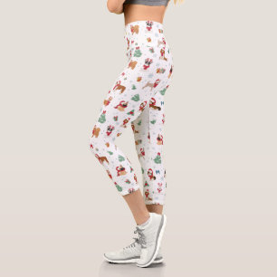 Christmas Dogs in Holiday Accessories Capri Leggings