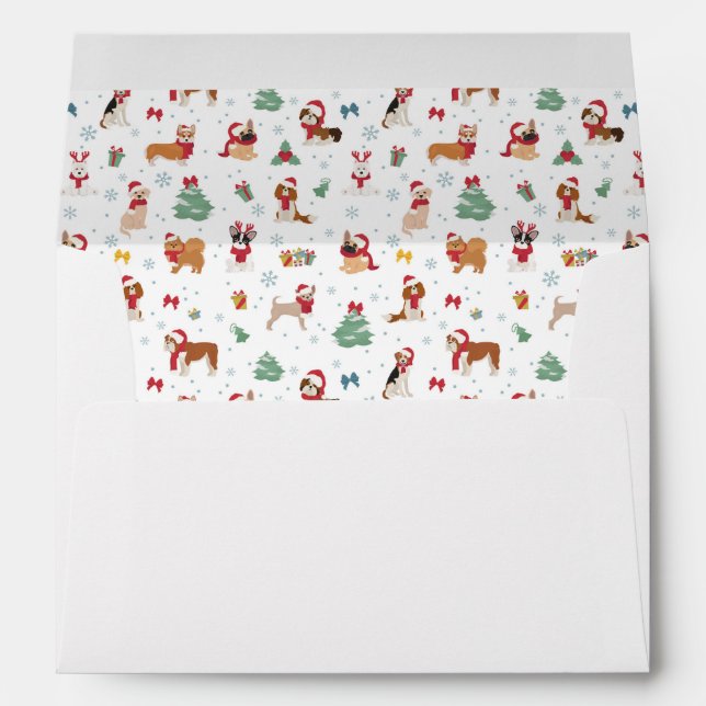 Christmas Dogs in Holiday Accessories Envelope (Back (Bottom))