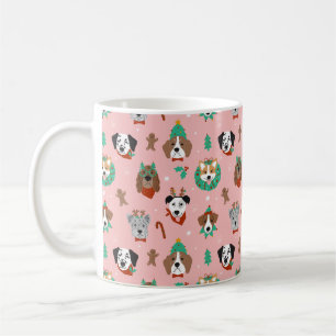 Christmas Dogs in Holiday Accessories Pattern Coffee Mug