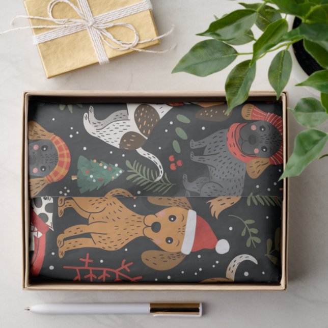 Christmas Dogs Pattern Tissue Paper (Gift)