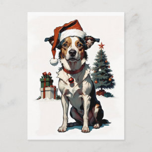 christmas dogs postcard