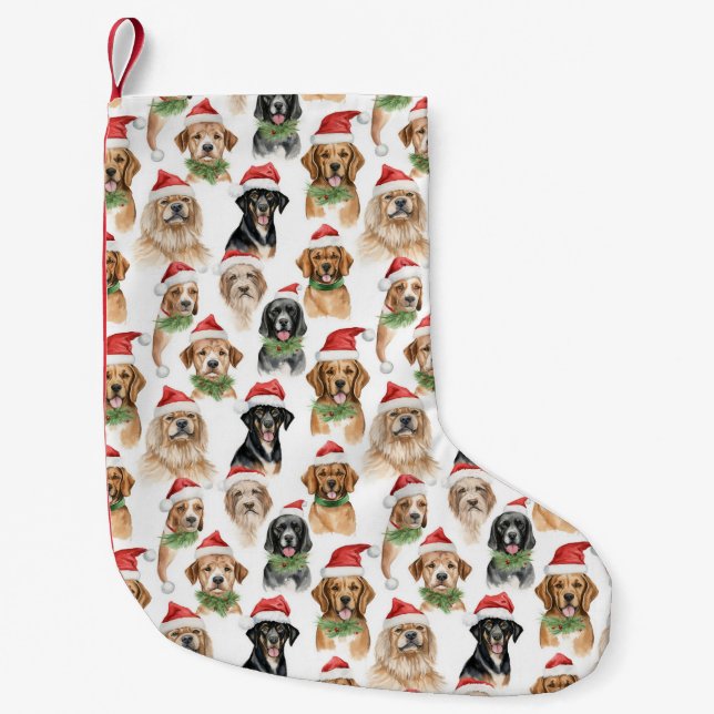 Christmas Dogs Small Christmas Stocking (Front)