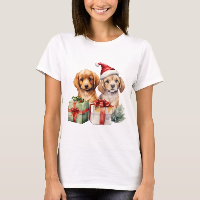 Christmas Dogs With Gifts  T-Shirt (Front)