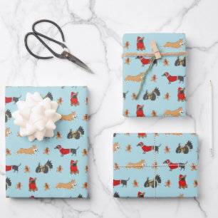 Christmas Dogs Wrapping Paper Sheet