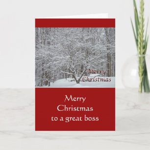 Christmas Dogwood Tree in Snow for Boss Holiday Card