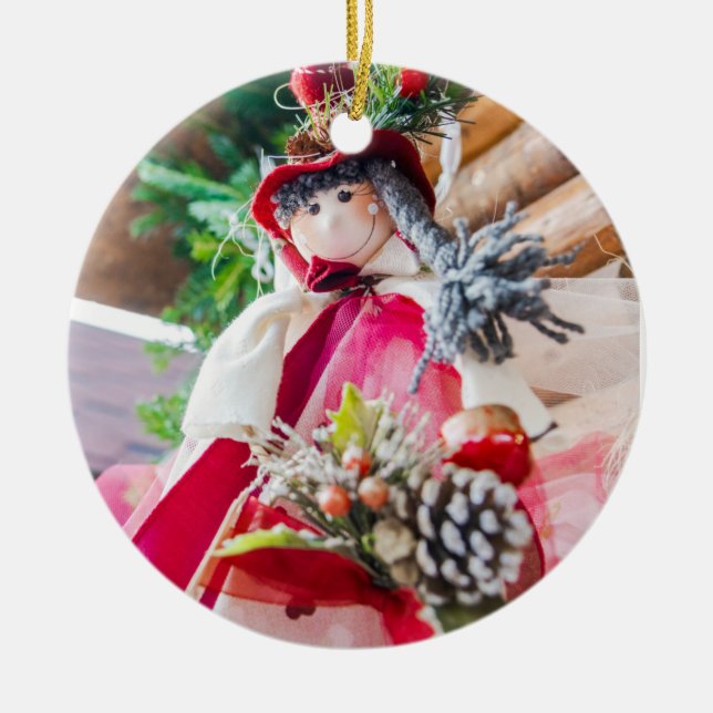 Christmas doll ceramic tree decoration (Front)