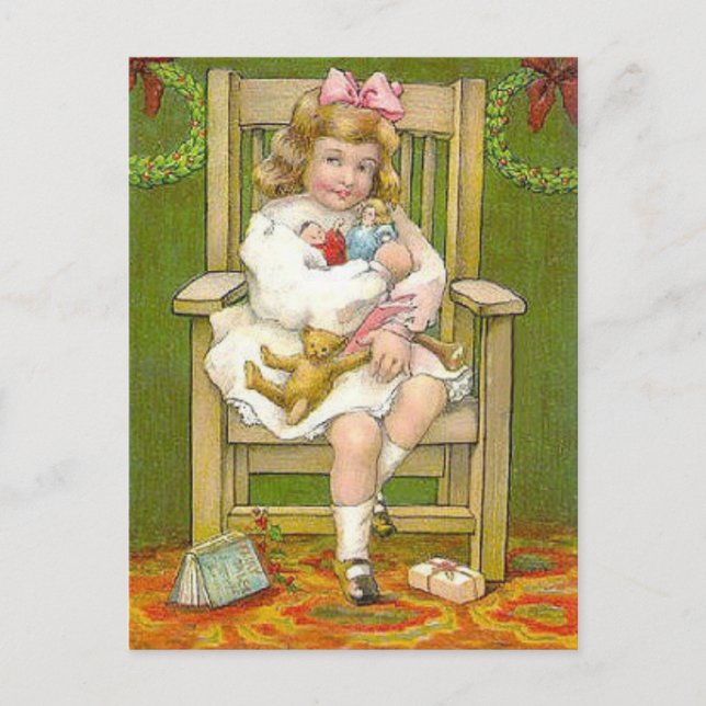 Christmas Dolls Holiday Postcard (Front)
