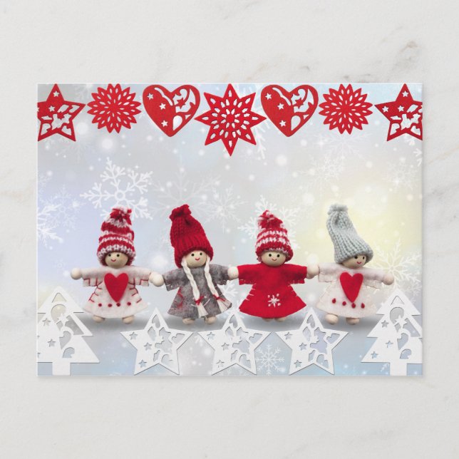 christmas dolls postcard (Front)