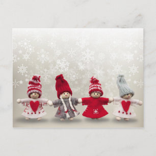 christmas dolls postcard