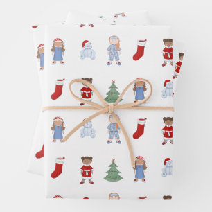 Christmas Dolls Toddler Dream Toys Wrapping Paper Sheet