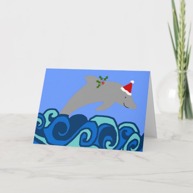 Christmas dolphin blank card (Front)