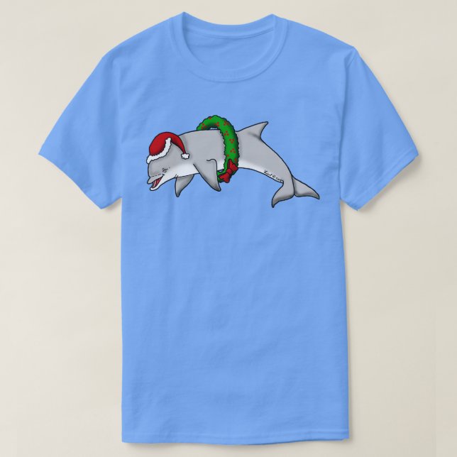 Christmas Dolphin  T-Shirt (Design Front)