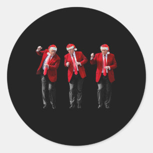 Christmas Donald Trump President 2024 Dancing Classic Round Sticker