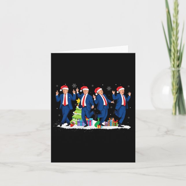 Christmas Donald Trump President 2024 Dancing Funn Card (Front)