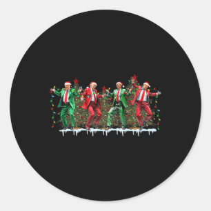 Christmas Donald Trump President 2024 Dancing Funn Classic Round Sticker