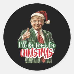 Christmas Donald Trump President 2024 Dancing Funn Classic Round Sticker