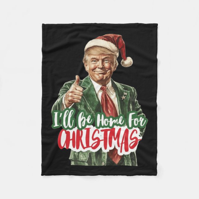 Christmas Donald Trump President 2024 Dancing Funn Fleece Blanket (Front)