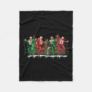 Christmas Donald Trump President 2024 Dancing Funn Fleece Blanket