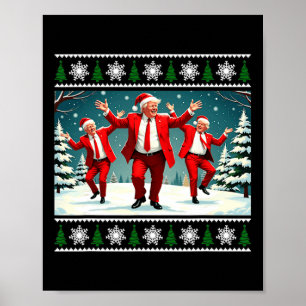 Christmas Donald Trump President 2024 Dancing Funn Poster