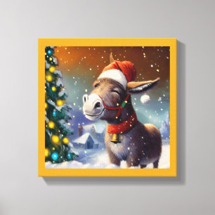 Christmas Donkey 1 Canvas Print
