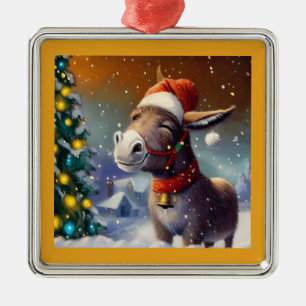 Christmas Donkey 1 Metal Tree Decoration