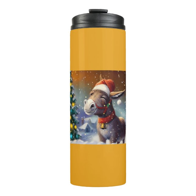 Christmas Donkey 1 Thermal Tumbler (Front)
