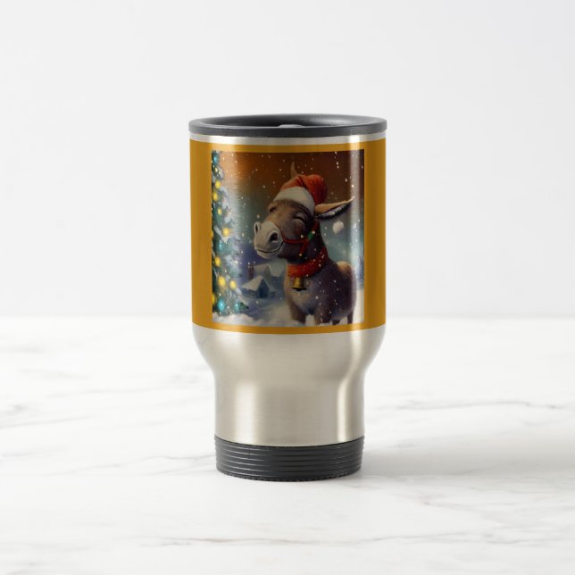 Christmas Donkey 1 Travel Mug (Center)
