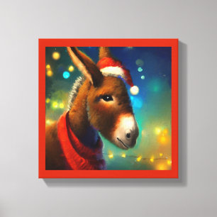 Christmas Donkey 3 Canvas Print