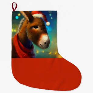 Christmas Donkey 3 Large Christmas Stocking