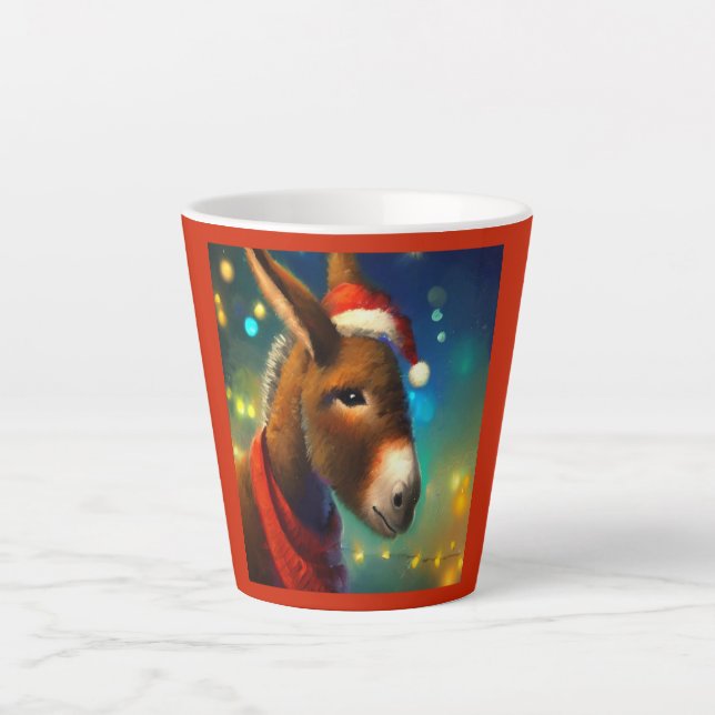 Christmas Donkey 3 Latte Mug (Front)