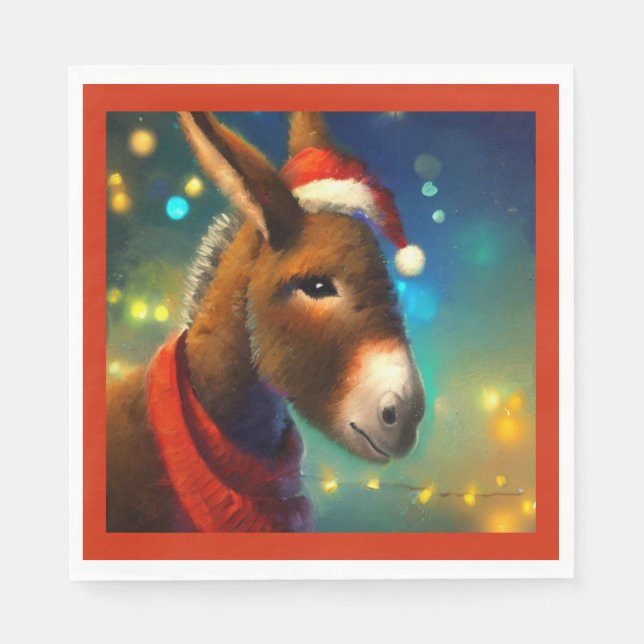 Christmas Donkey 3 Napkin (Front)