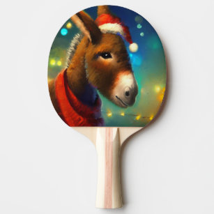 Christmas Donkey (3) Ping Pong Paddle