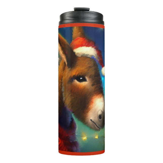 Christmas Donkey 3 Thermal Tumbler (Front)