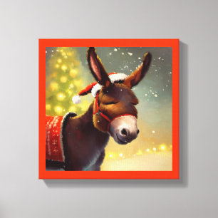 Christmas Donkey 4 Canvas Print
