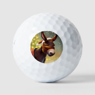 Christmas Donkey (4) Golf Balls