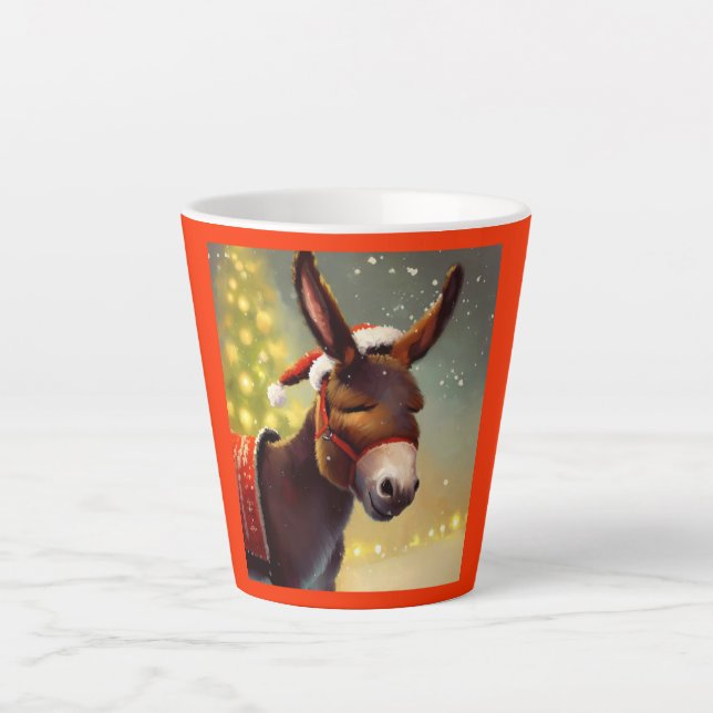 Christmas Donkey 4 Latte Mug (Front)